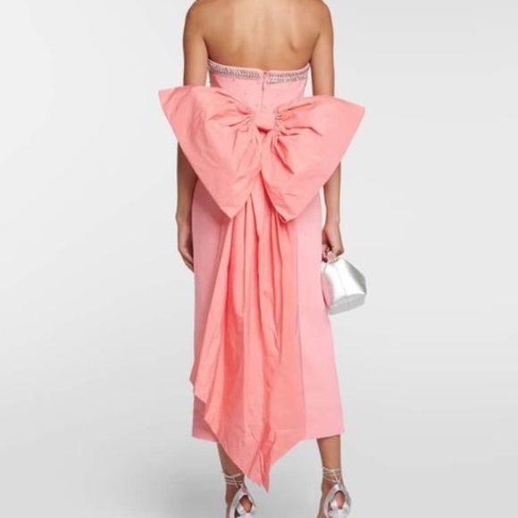 ✨ NWT Rebecca Vallance Brittany Bow Embellished Midi Dress | Pink | US 0 / AUS 4 - Picture 4 of 12
